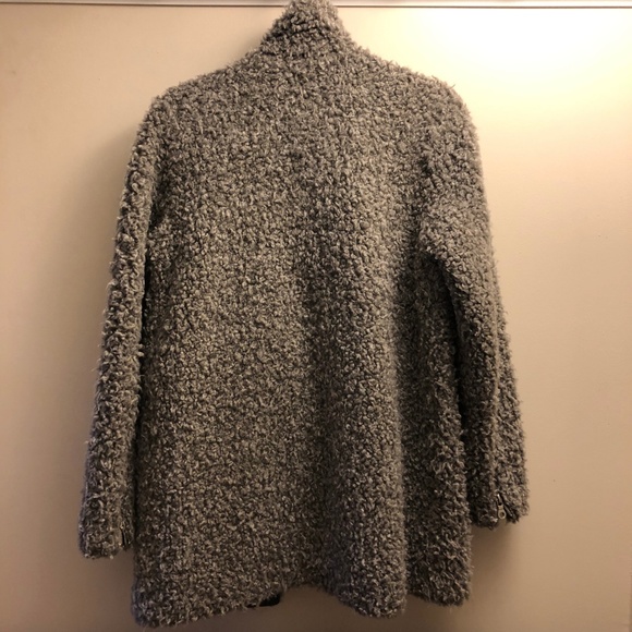 Grey Teddy Moto Jacket Coat- Soft, Furry, & Fuzzy! - Picture 3 of 8